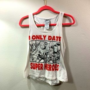 This cute muscle tee shows off your love for superheroes!